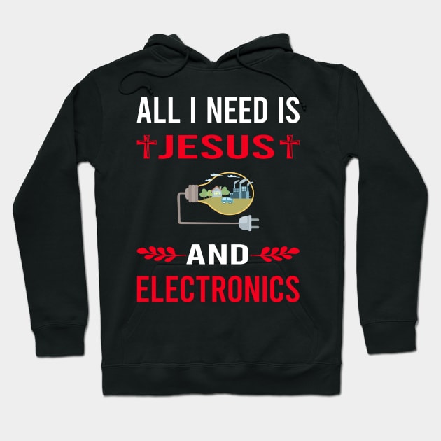 I Need Jesus And Electronics Hoodie by Good Day